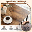 Rektangulär – soffbord med hyllplan och robust metallställ, modern accentbord, rustiskt – 2 – Rustik brun