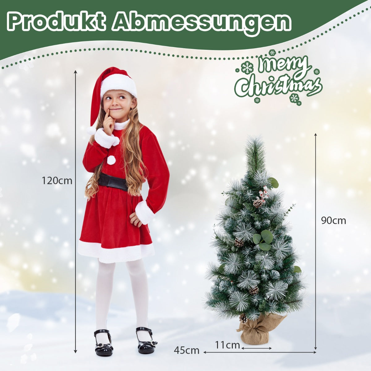 Konstgjord – julgran med belysning och varmvita LED lampor timer – 30 90 cm – Grön