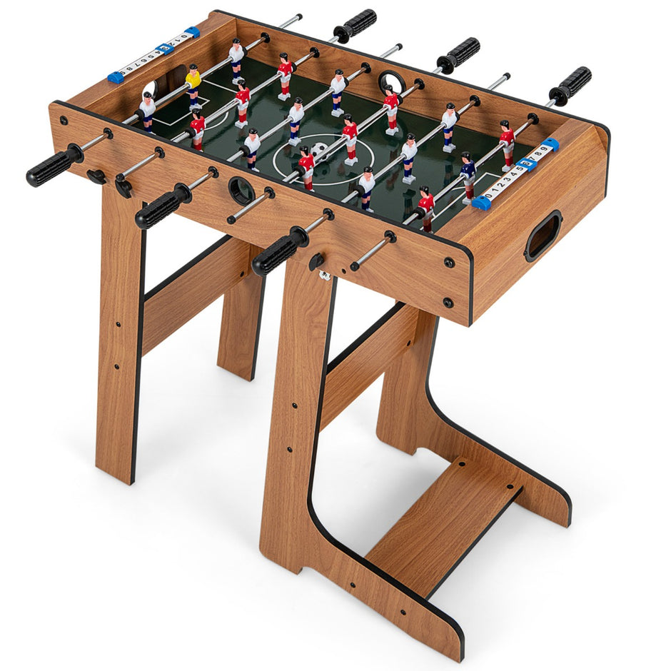 Bordsfotboll – Utrymmesbesparande fotbollsbord med robust handtag Naturlig – 33 x 36 x 109 cm – Natur