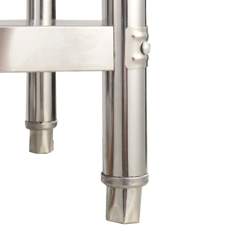 Rostfritt – köksbord arbetsbord gastrobord stålbord – 122 x 61 x 90 cm – Silver
