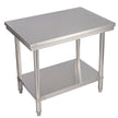 Köksbord – i rostfritt stål arbetsbord gastrobord med mellanhylla – 92 x 61 x 90 cm – Silver