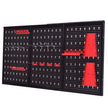 Verktygsvägg – perforerad verkstadsvägg med st. verktygshållare set expanderbar – 17 120 x 60 cm – Svart