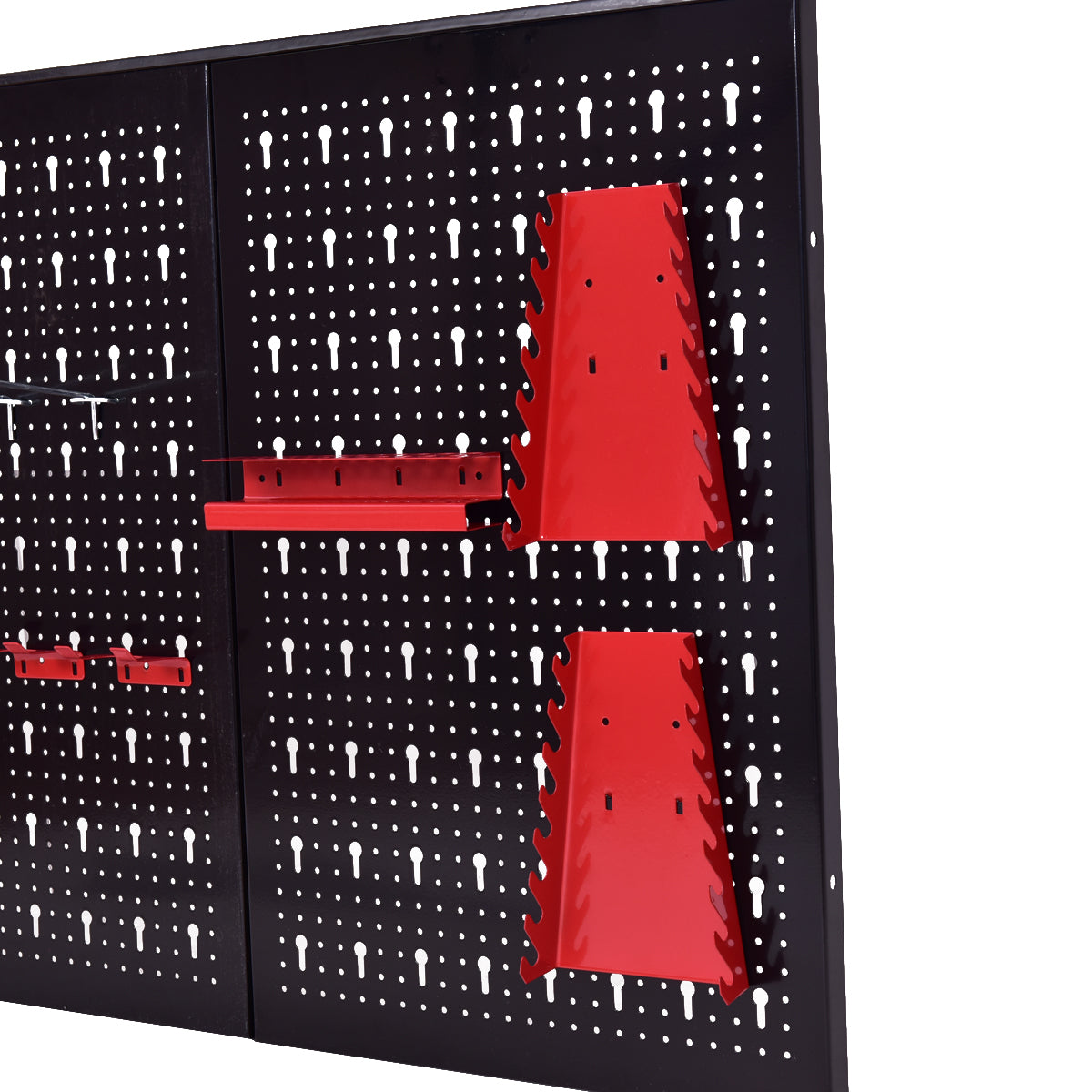 Verktygsvägg – perforerad verkstadsvägg med st. verktygshållare set expanderbar – 17 120 x 60 cm – Svart
