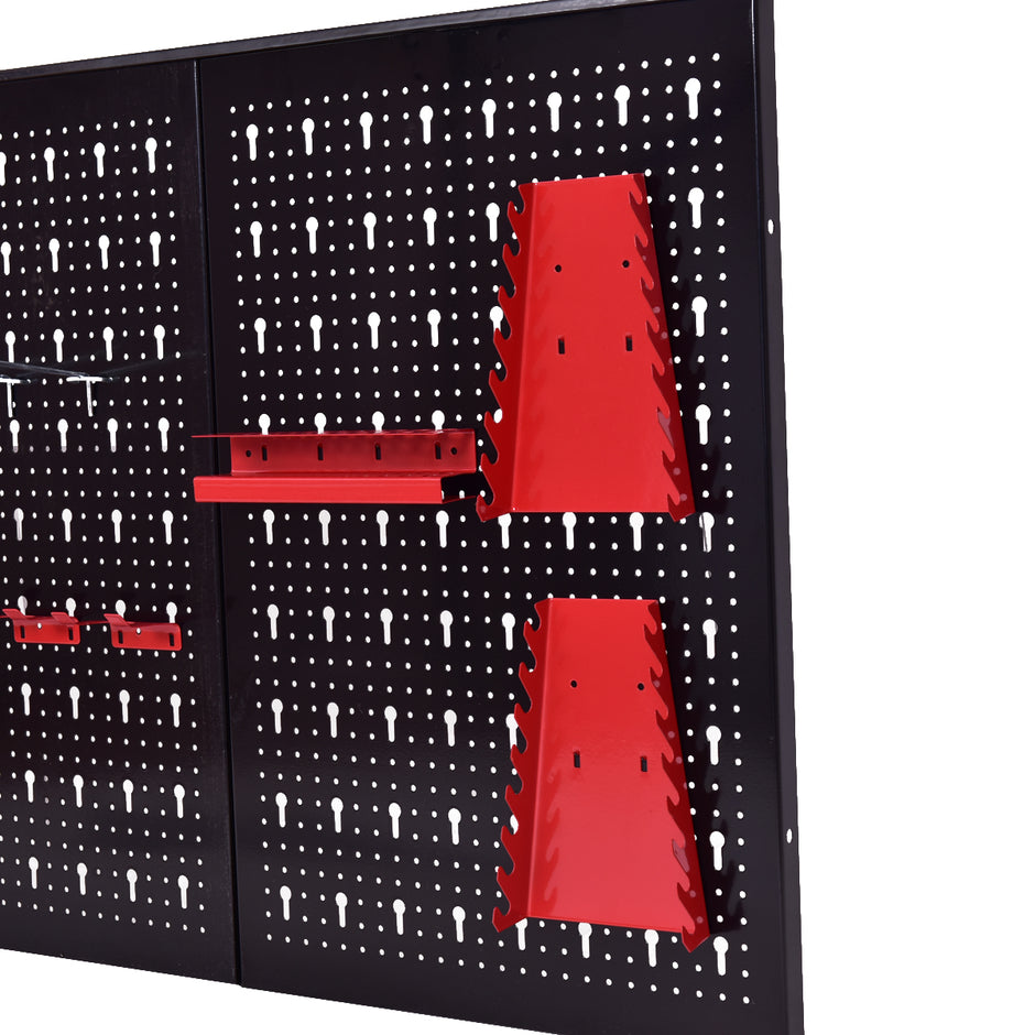 Verktygsvägg – perforerad verkstadsvägg med st. verktygshållare set expanderbar – 17 120 x 60 cm – Svart
