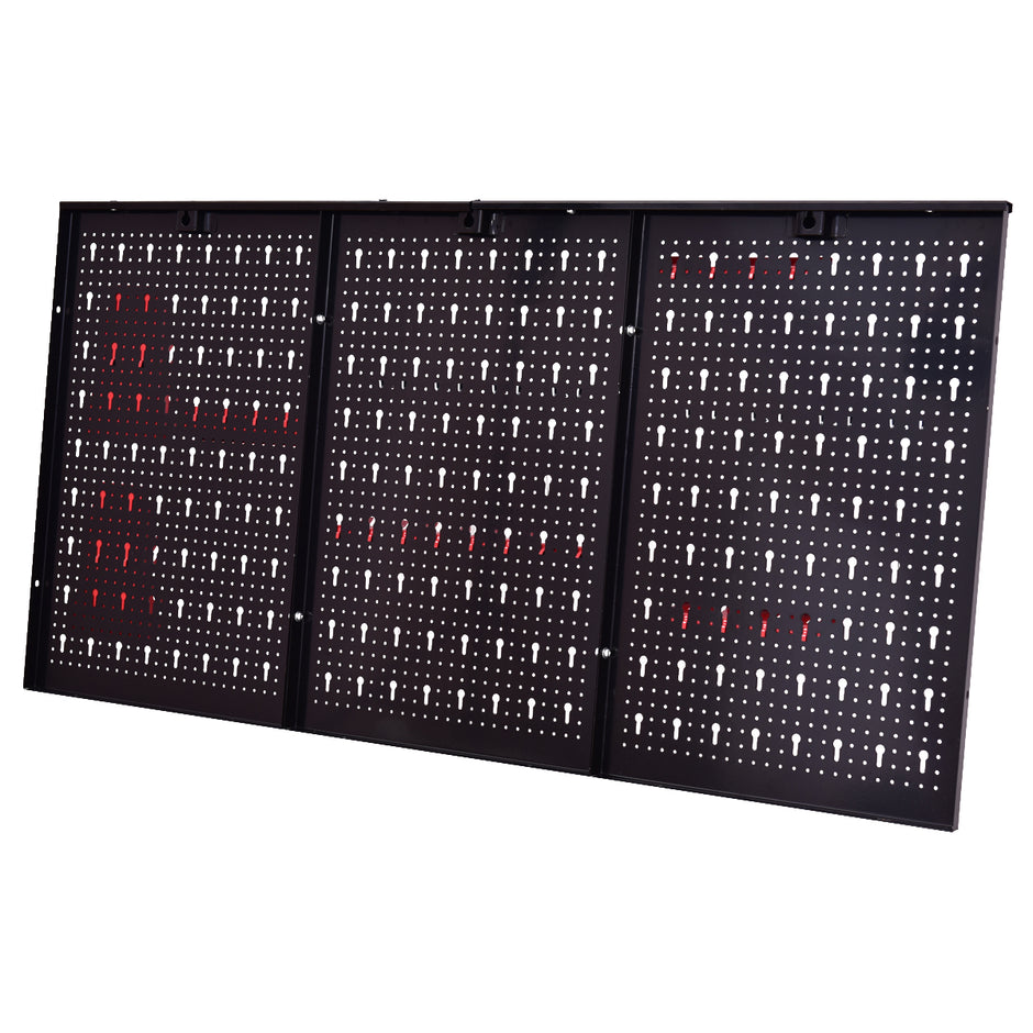 Verktygsvägg – perforerad verkstadsvägg med st. verktygshållare set expanderbar – 17 120 x 60 cm – Svart