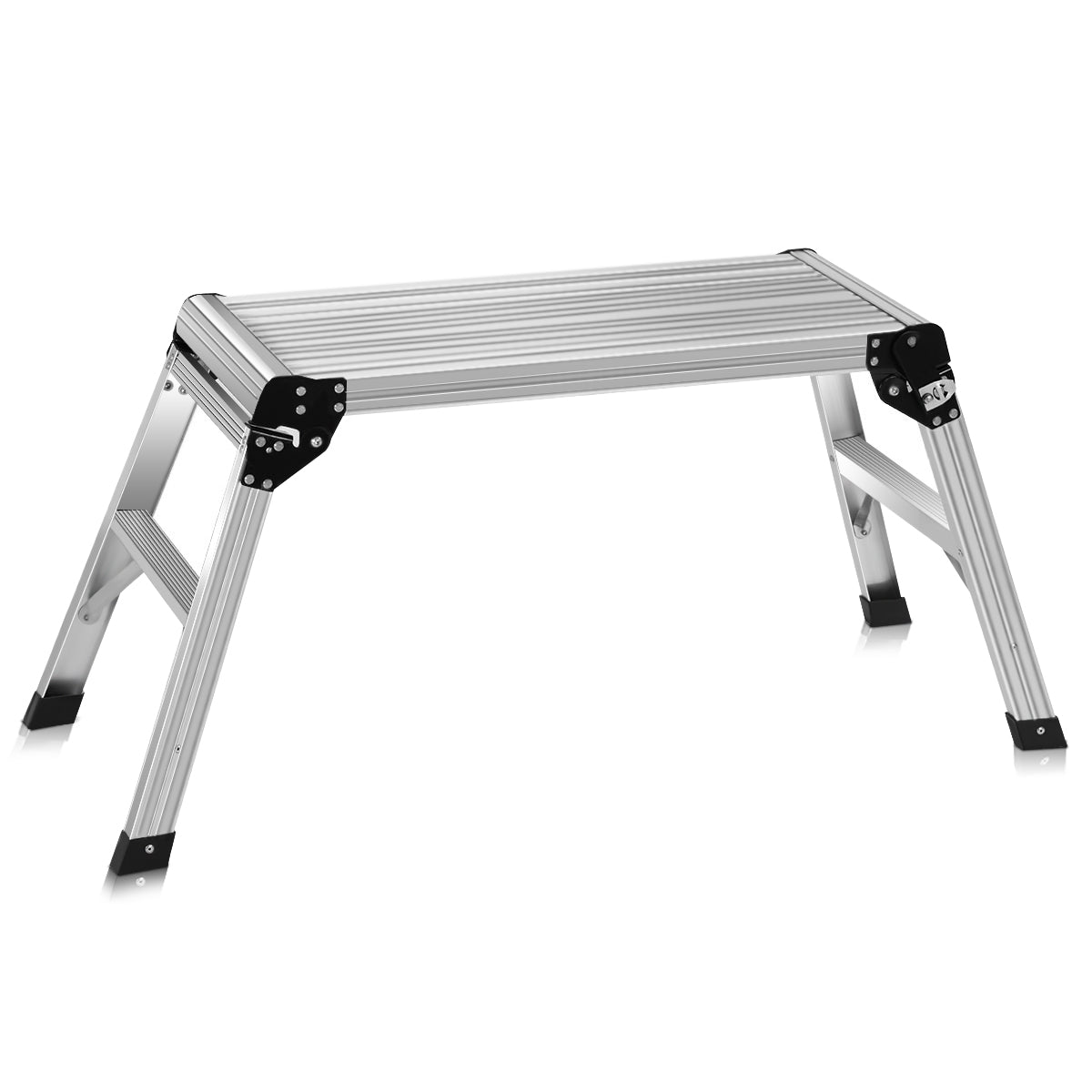 Aluminiumplattform – Fällbar arbetsbänk Stege Arbetsplattform – 150 kg – Silver