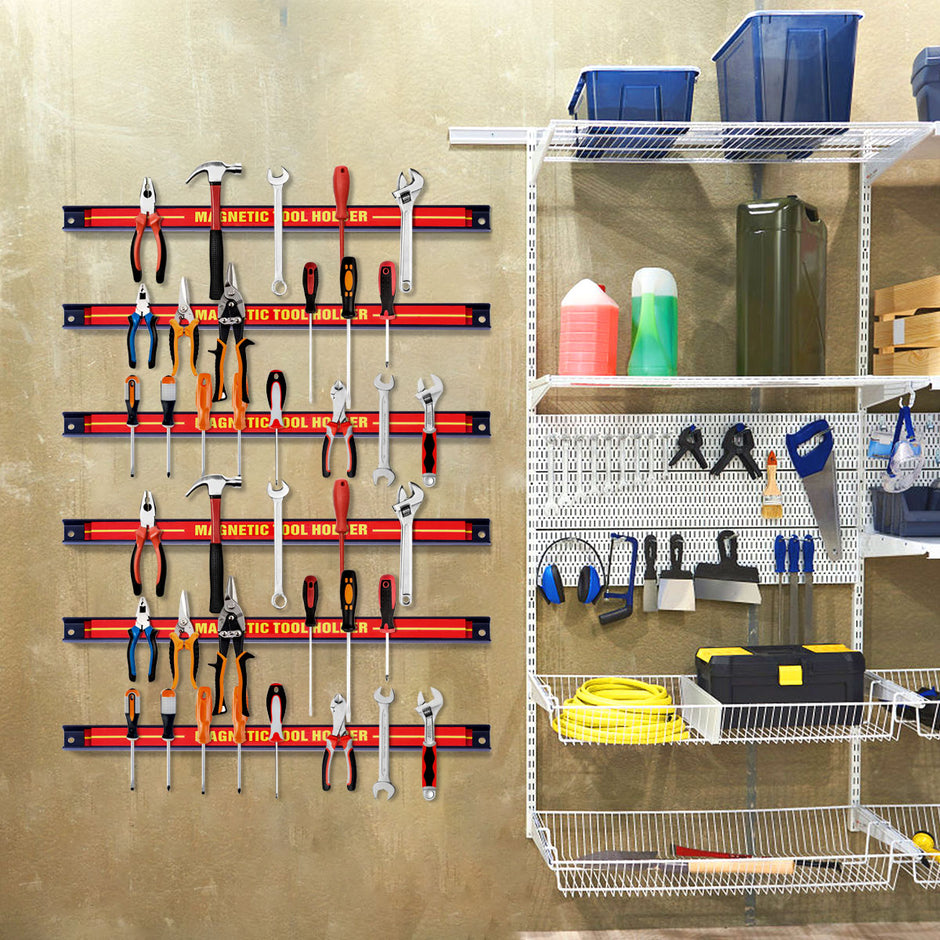 Magnetverktygshållare – Vägg Magnetremsa Set – 6 x 46 cm – Röd