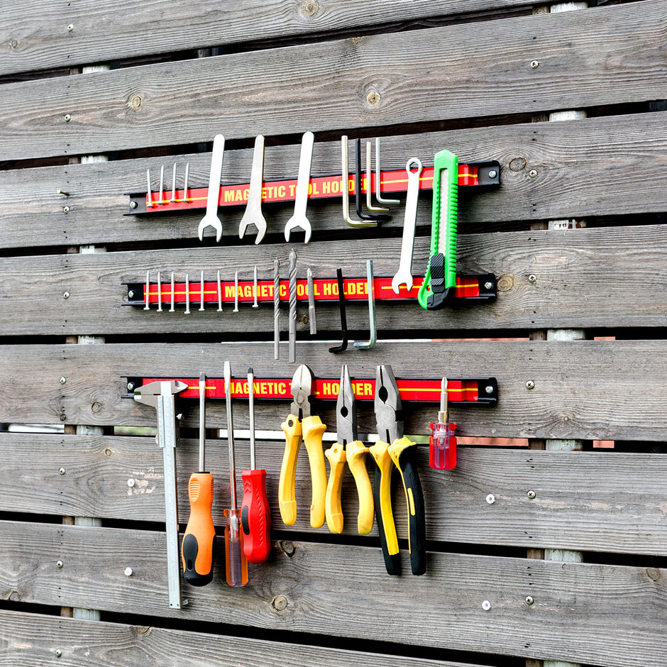 Magnetverktygshållare – Vägg Magnetremsa Set – 3 x 46 cm – Röd