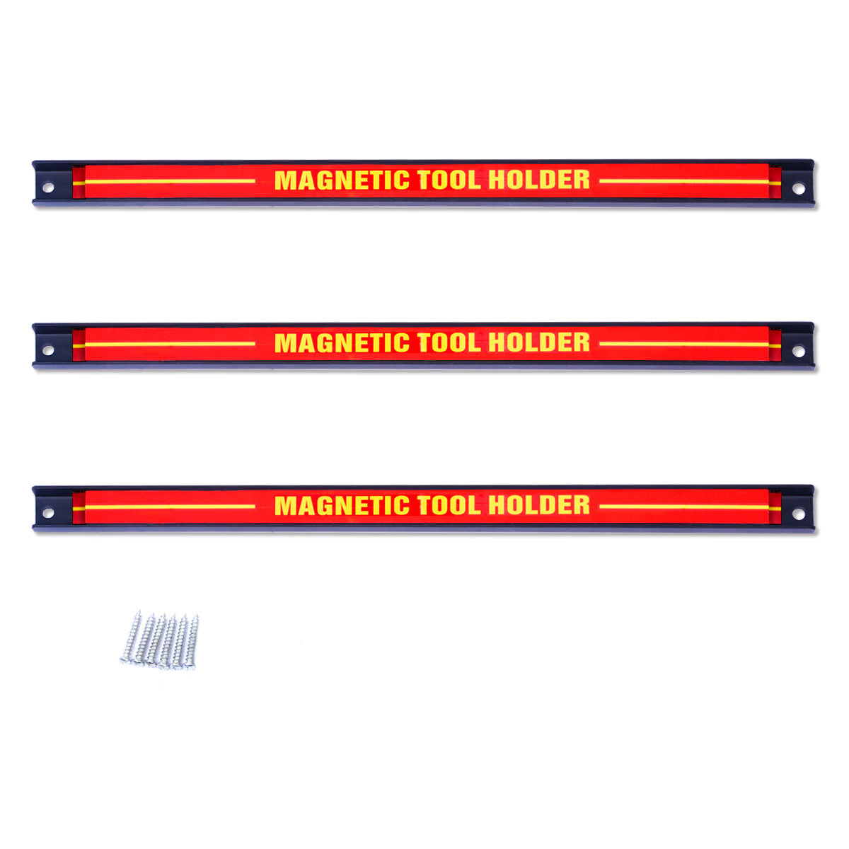 Magnetverktygshållare – Vägg Magnetremsa Set – 3 x 46 cm – Röd