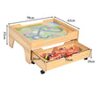 Trä – Järnvägståg Järnvägsset Aktivitetsbord med låda – 78 x 63 x 33 cm – Natur