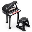 Barnpiano – med nycklar och pall Leksak Portable – 31 35 x 30 x 55 cm – Svart