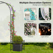Trädgårdsbåge – med blomlådor, bågspaljé jordspett för klätterväxter, rosor, – 2 . – Svart