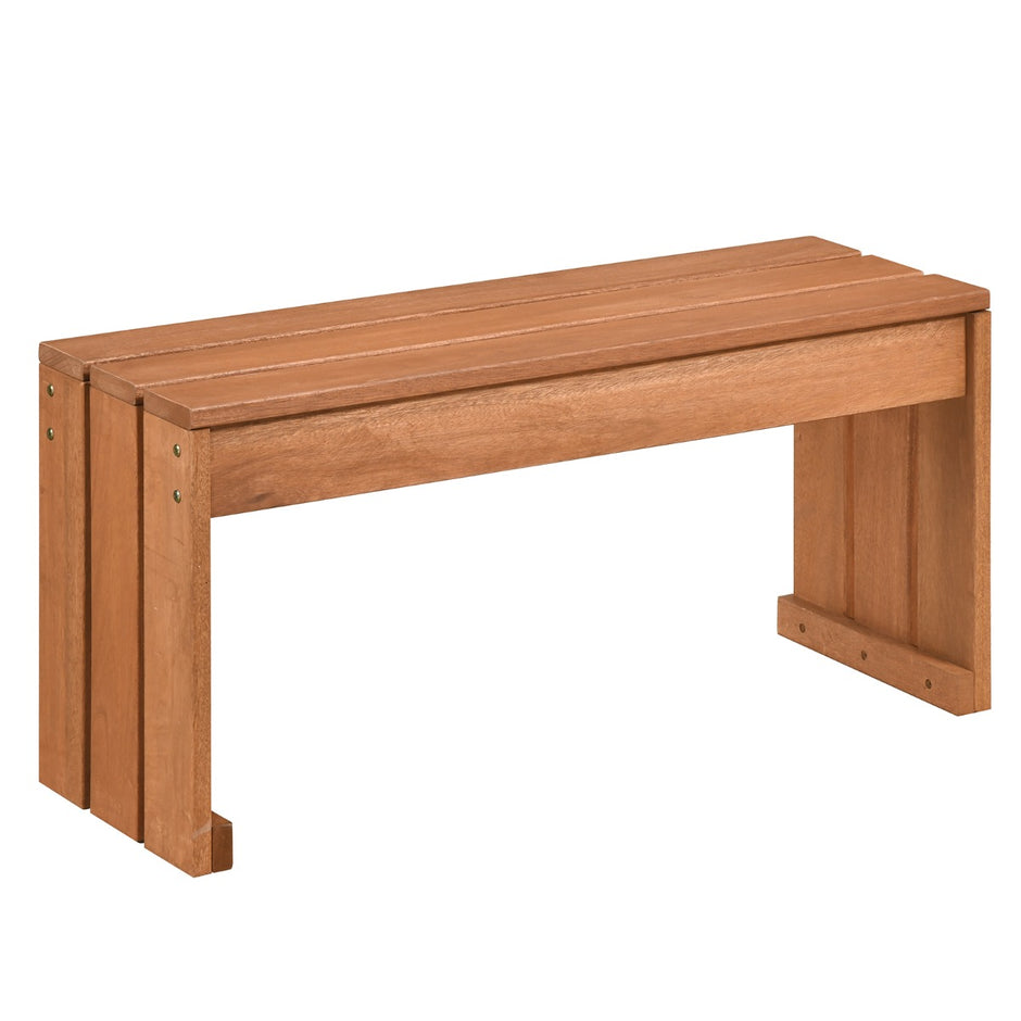 Trädgårdsbank – Utan Ryggstöd Väterbeständigt Sittbänke i Härdhout Balkongbänk – 50 x 40 x 81 cm – Natur