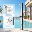 60L – soldusche inklusive skyddshölja, trädgårdsdusche med hylla, varmvatten pooldusche + – Svart