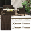Rattan – Trädgårdsmöbel Sittgrupp Med Stolar och Bänk Bord Dynor Sittset – 2 – Brun