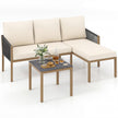 Trädgårdslounge – med bord och kuddar, delig sittgrupp, trädgårdsmöbler, för – 3 – Beige