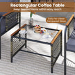 Rattan – trädgårdsmöbler set inkl. stolar med kuddar och pall bord Sittgrupp – 2 – Grå