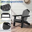 set – Hopfällbar Adirondack stol, väderbeständig – 2 – Svart