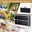 Fällbart – campingbord i aluminium med vånings hyllor Campingskåp – 2 – Svart