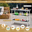 Fällbart – campingbord i aluminium med vånings hyllor Campingskåp – 2 – Svart
