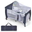 i – hopfällbar resesäng och babyvagga – 4 1 123 x 63 x 76 cm – Grå