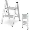 Trappstege – stegs fällbar aluminiumstege upp till – 2 150 kg – Silver
