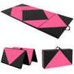 Vikbar – mjuk golvmatta Bärbar Gymnastikmatta Yogamatta och – 240 x 120 x 5 cm – Rosa och svart
