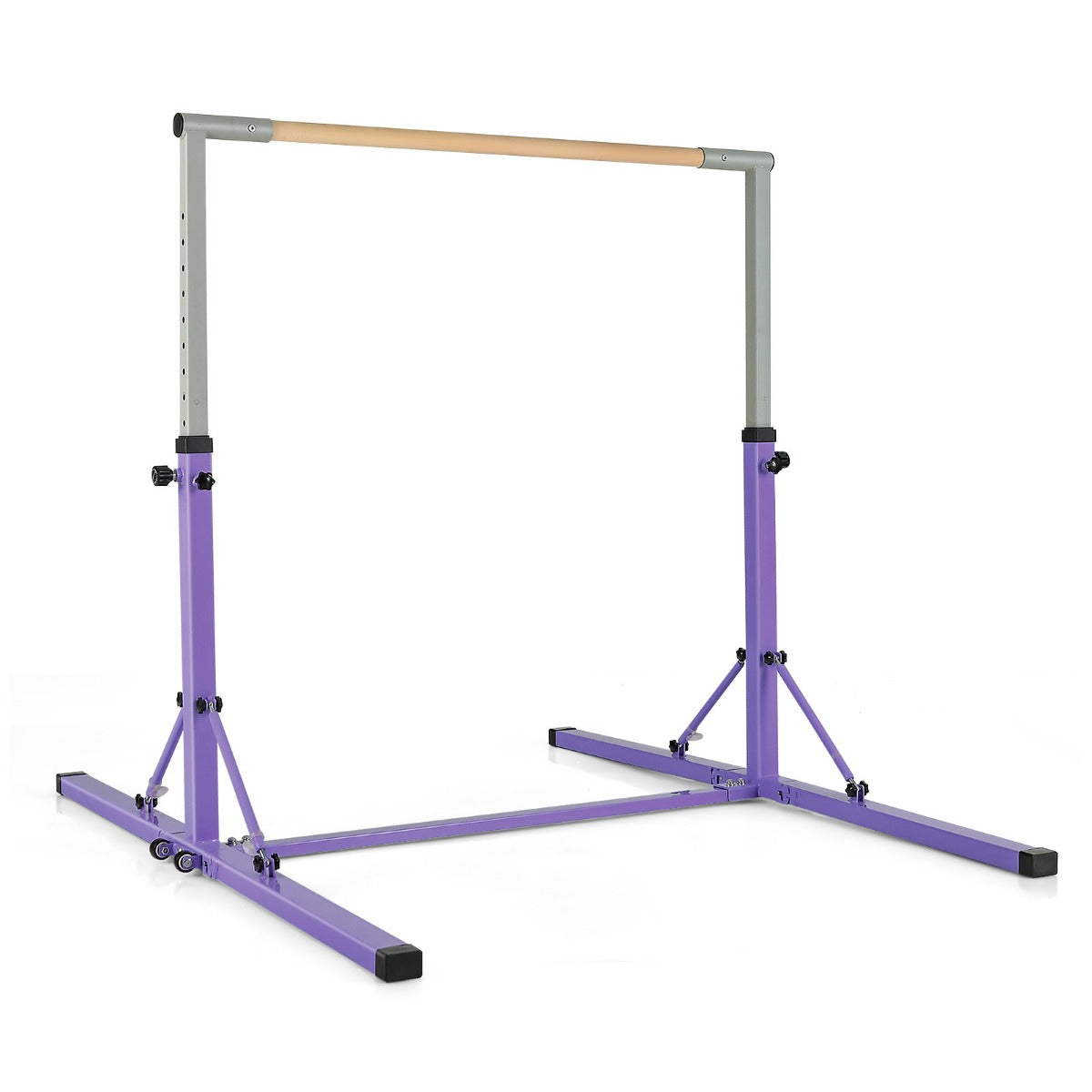 Horisontell – gymnastikstång, justerbar i höjdled, gymnastikstänger upp till lastkapacitet för inomhusbruk – 100 kg – Violett