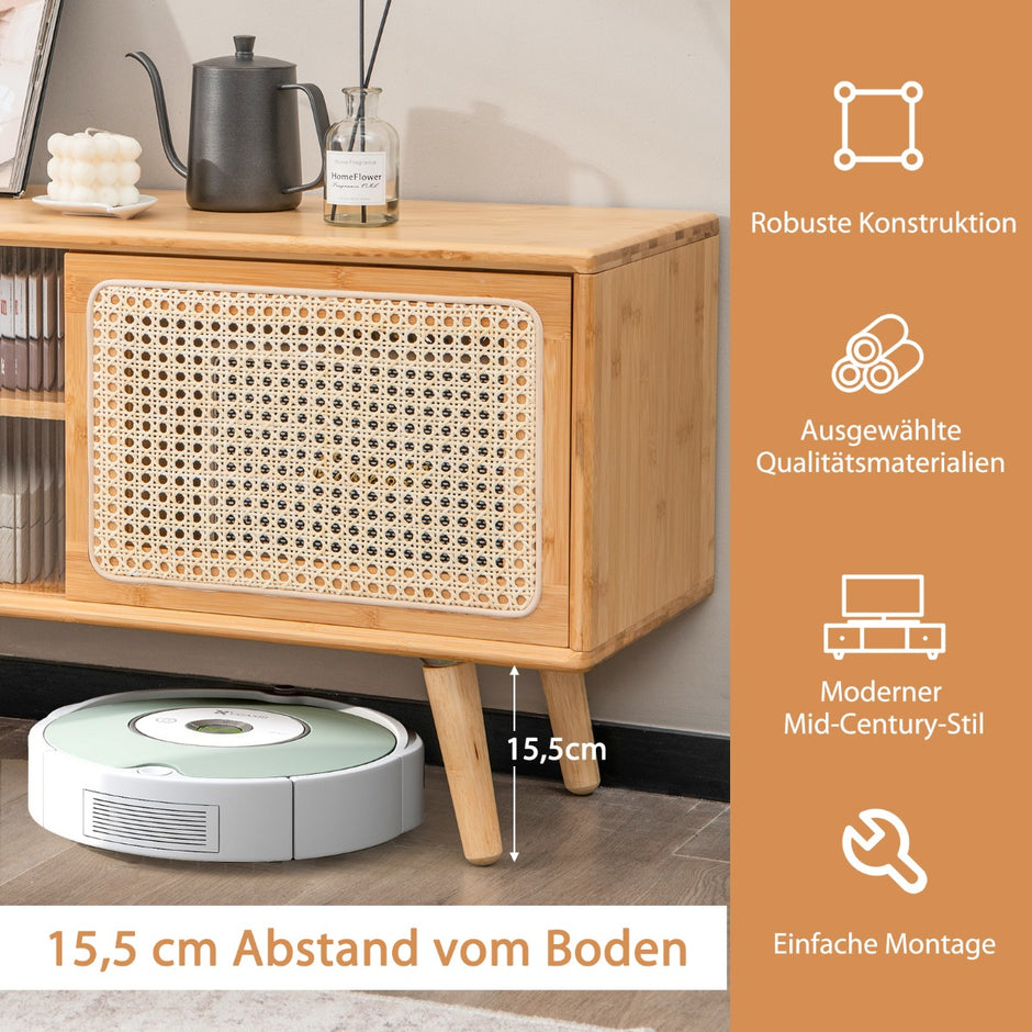 TV skåp – Modernt ställ för apparater upp till tum Naturligt – 55 120,5 x 31 x 45,5 cm – Natur