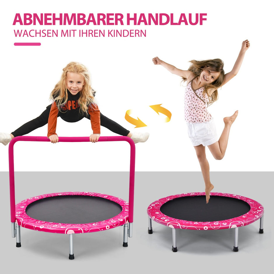 Barnstudsmatta – ministudsmatta med handtag hopfällbar upp till lastkapacitet + – 150 kg Ø 92 cm – Rosa och svart
