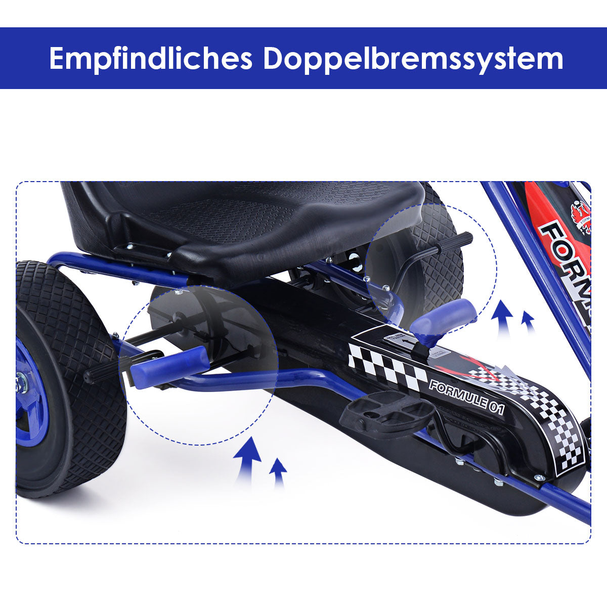 Pedal – Gokart Racing Barnbil Fordon Bil Gocart Seat Outside – Blå