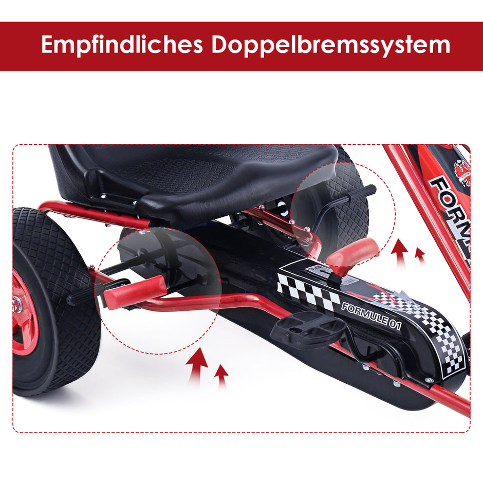 Pedal – Gokart Racing Barnbil Fordon Bil Gocart Seat yttre – Röd