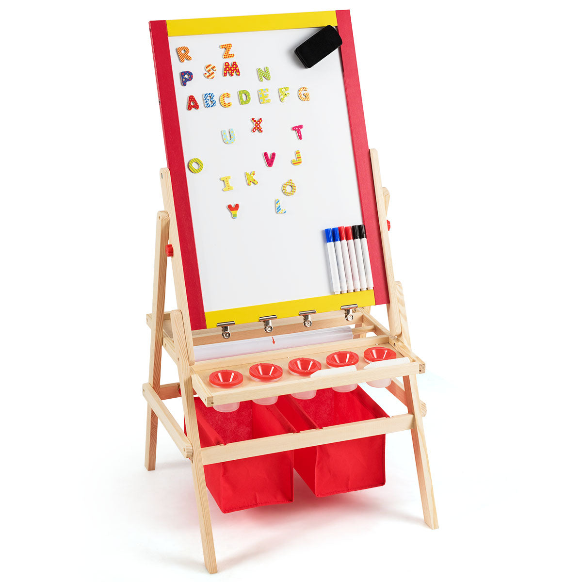 i – barnstafli Barntavla Dubbelsidig whiteboard och svarta – 3 1 52,5 x 51,5 x 106,5 cm – Natur