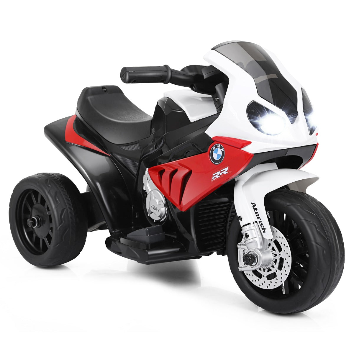 Barnmotorcykel – med träningshjul V elmotorcykel musik – 6 66 x 37 x 44,5 cm – Röd