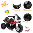 Barnmotorcykel – med träningshjul V elmotorcykel musik – 6 66 x 37 x 44,5 cm – Röd