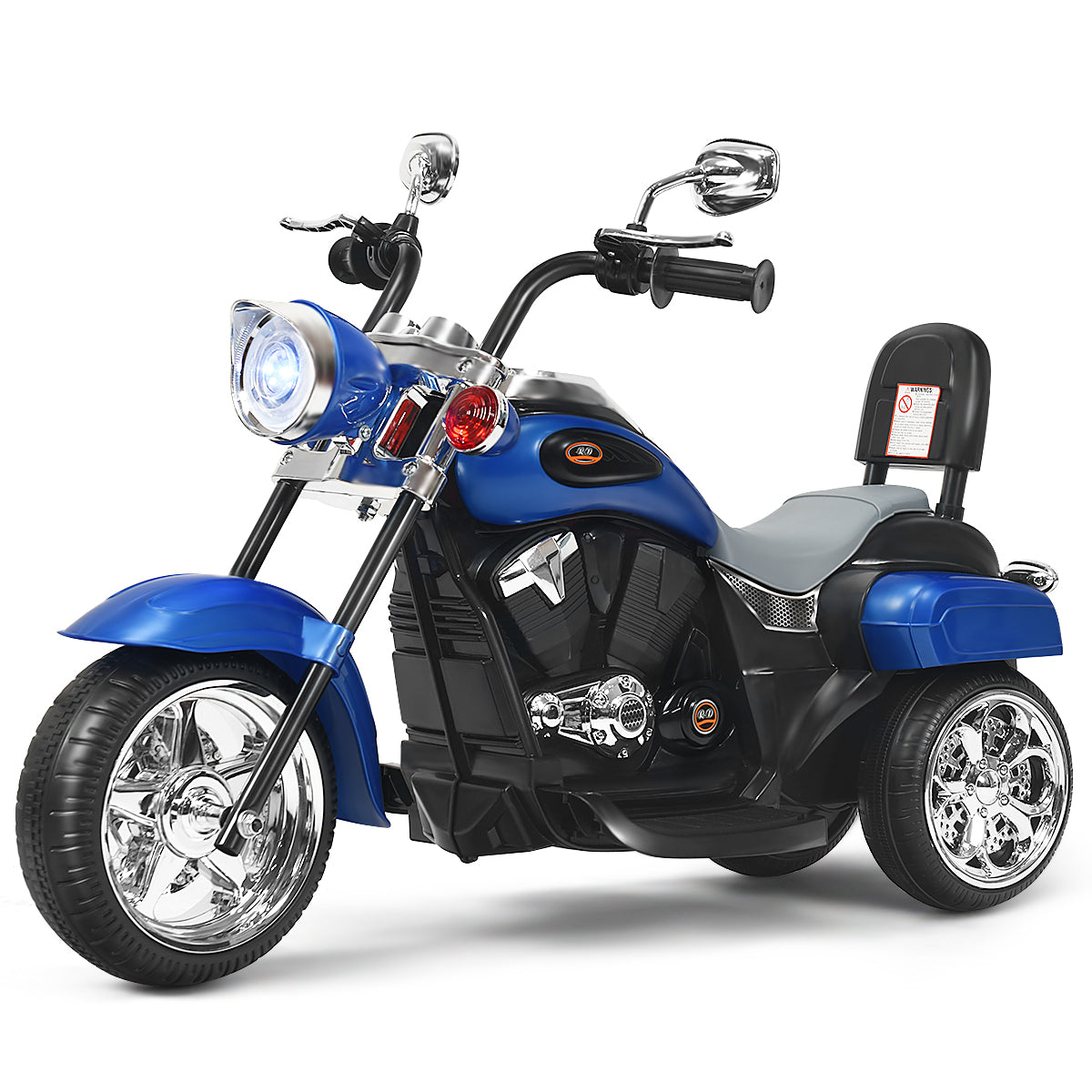 6V – elmotorcykel med justerbar strålkastare + – 91 x 48 x 64 cm – Blå