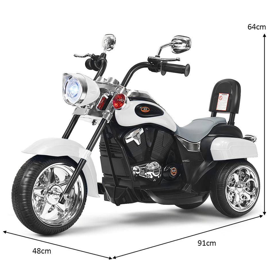 Chopper – stil motorcykel batteridriven + – 91 x 48 x 64 cm – Svart och vit