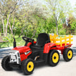 växlad – barntraktor 12V åktraktor med avtagbar släpvagn – 3 – Röd