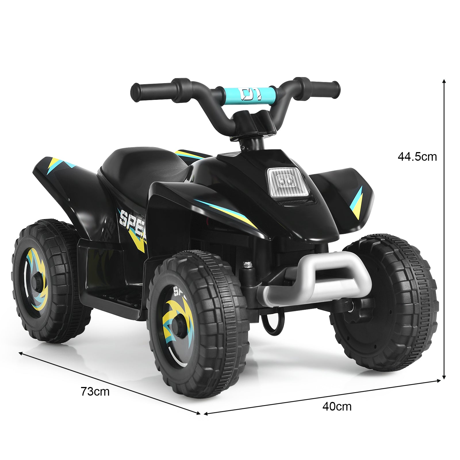 Elbil – för barn Elektrisk fyrhjuling – 73 x 40 x 44,5 cm – Svart