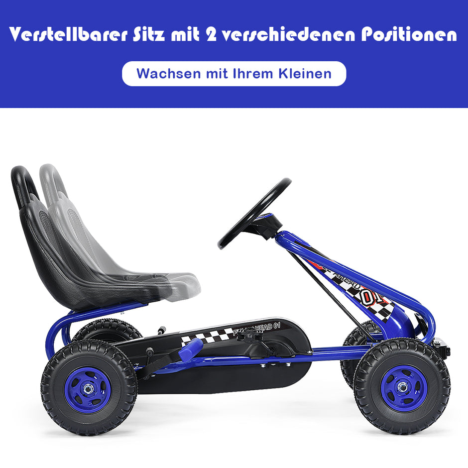 Gokart – Go Cart med handbroms pedalbil pedalfordon år – 30 kg 3-6 – Blå