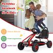 Gokart – med justerbar sits och handbromspedal Bil upp till lastkapacitet Go Cart – 30 kg – Röd