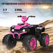 12V – Electric Kids Quad med Strålkastare Mini Musik och Horn – Rosa och svart