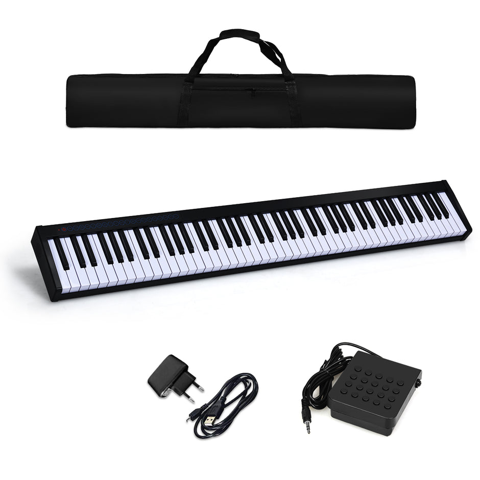 Digitalt – pianotangentbord tangenter Bärbart elektroniskt musikinstrument Barnpiano – 88 – Svart