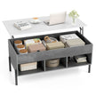 Höjbart – soffbord kaffebord med bordsskiva öppna hyllor – 3 100 x 50 x 45/59 cm – Grå