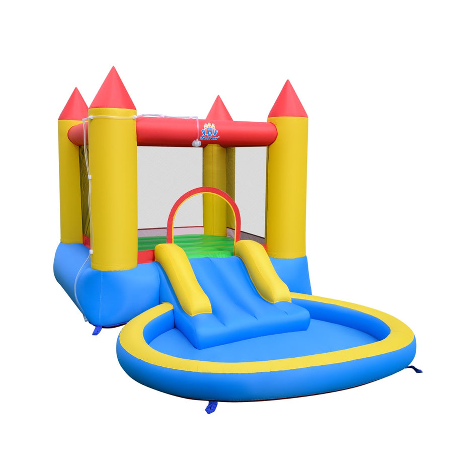 Hoppborg – med rutschkana och hoppområde plaskdamm Bouncy Castle – 362 x 196,5 x 193 cm – Flerfärgad