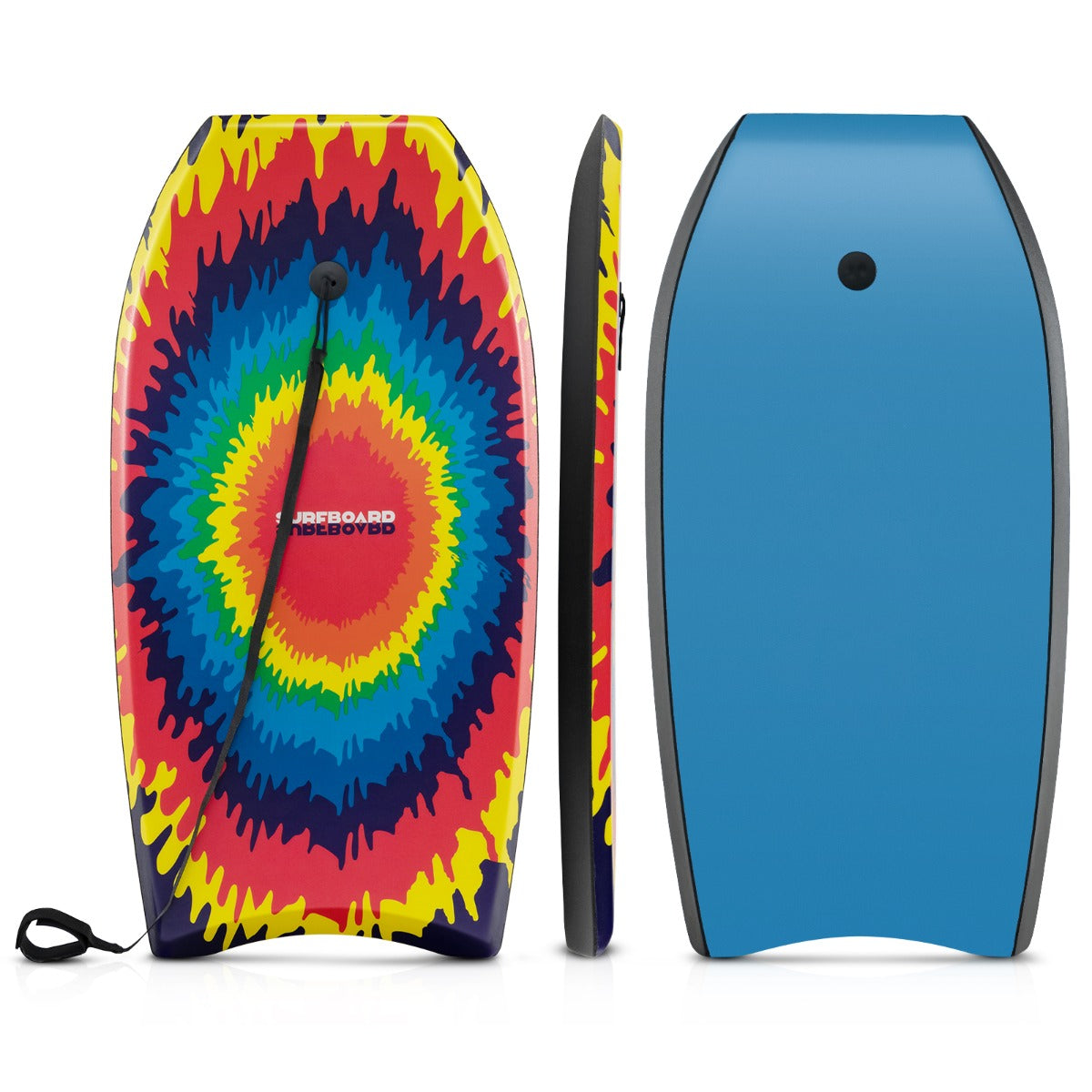 Barnbodyboard – med EPS kärna och XPE topp HDPE underdel handledsrem, explosivt mönster – 104 cm – Färgglad