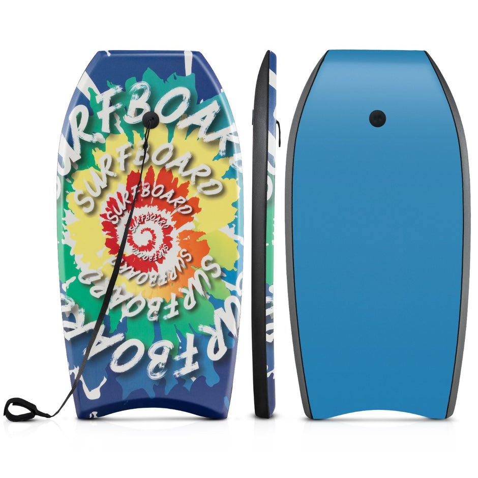 Lång – bodyboard för barn med EPS kärna, XPE topp, HDPE underdel och virvelmönster, surfbräda – 94 cm – Blå
