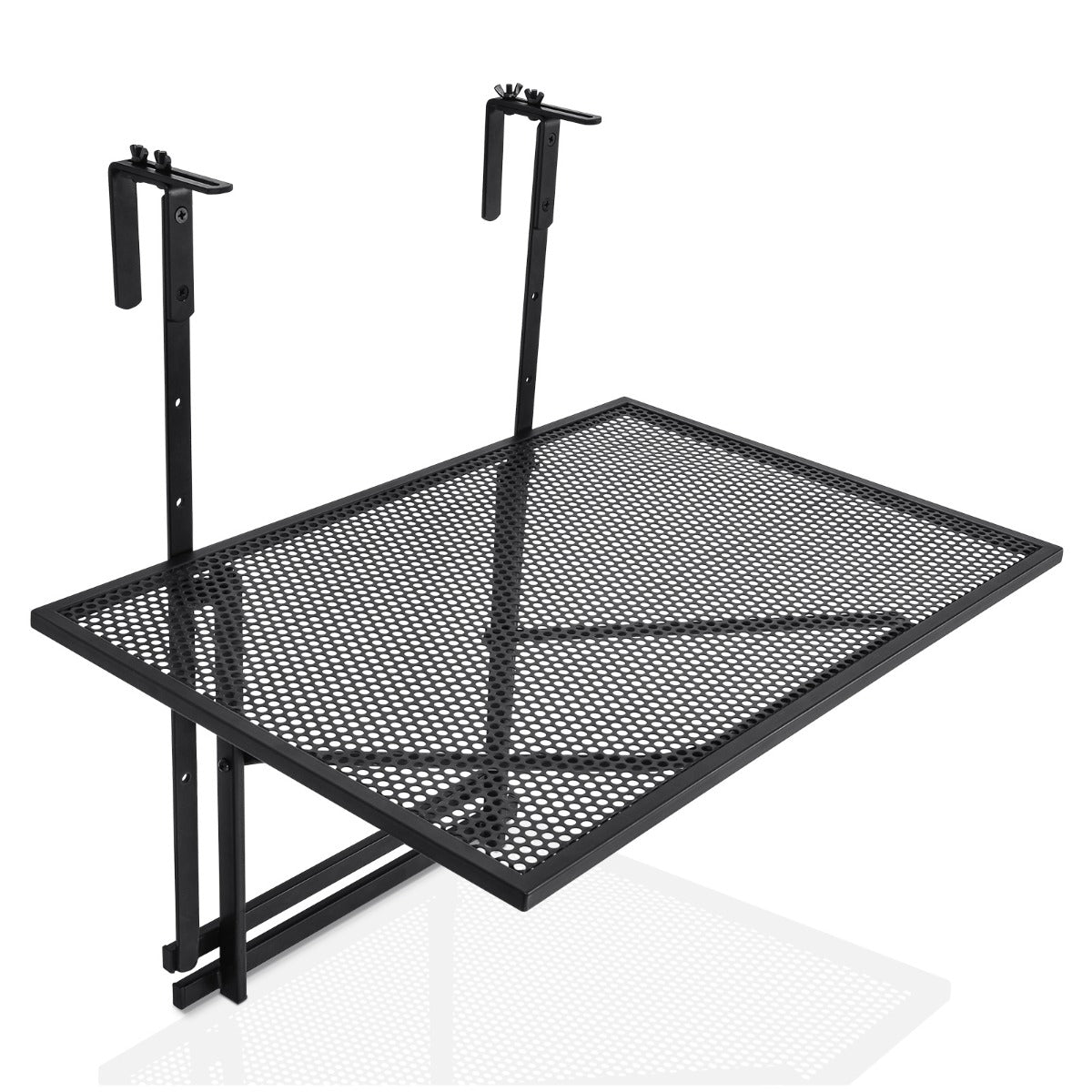 Hängande – järnhylla med nivå justerbar höjd – 5 60,5 x 48 x 61,5-82,5 cm – Svart