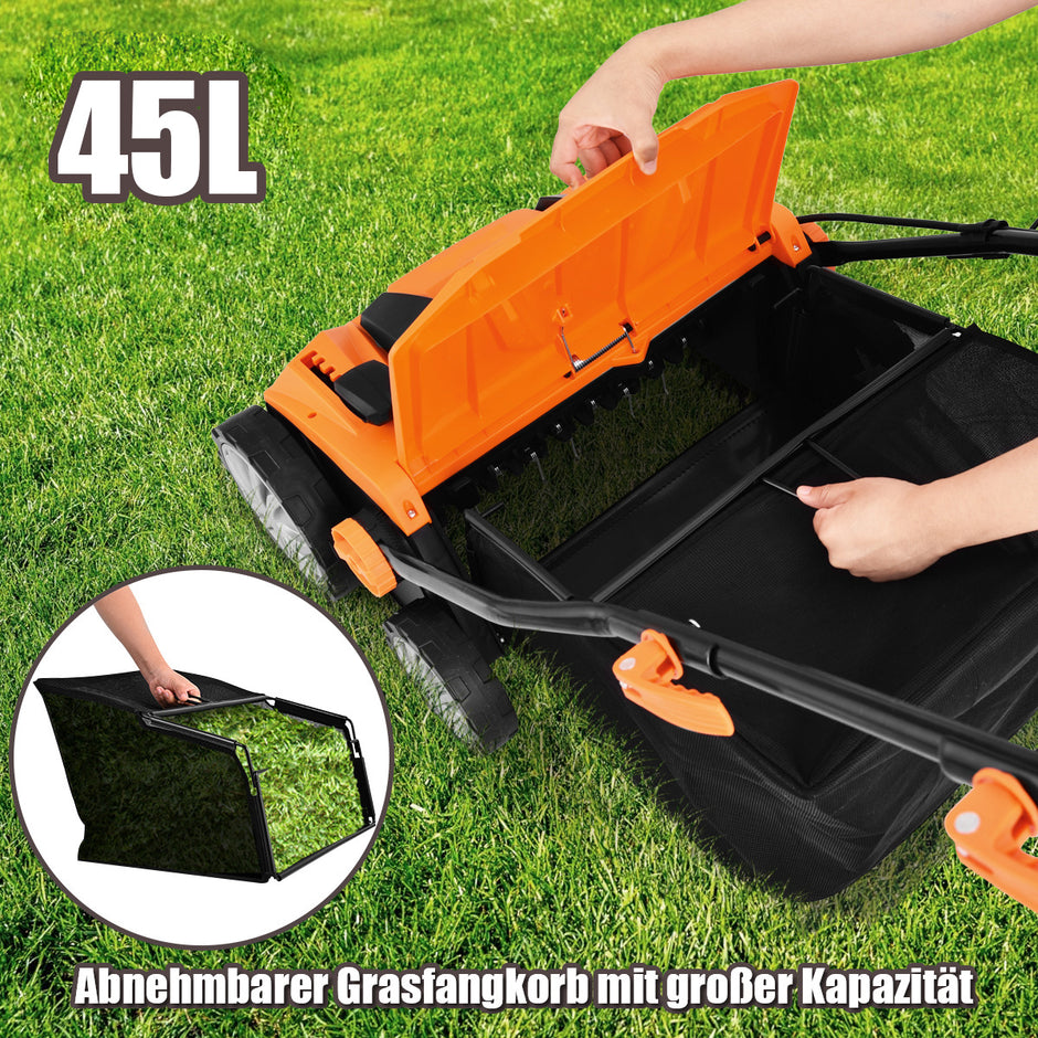 Elektrisk – rivare gräsmatta luftare 1800W nivåer Arbetsdjup – 2 67 x 58 x 86-104 cm – Orange