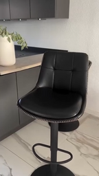 Barhocker - 2 - mit Rückenlehne - Tinte schwarz